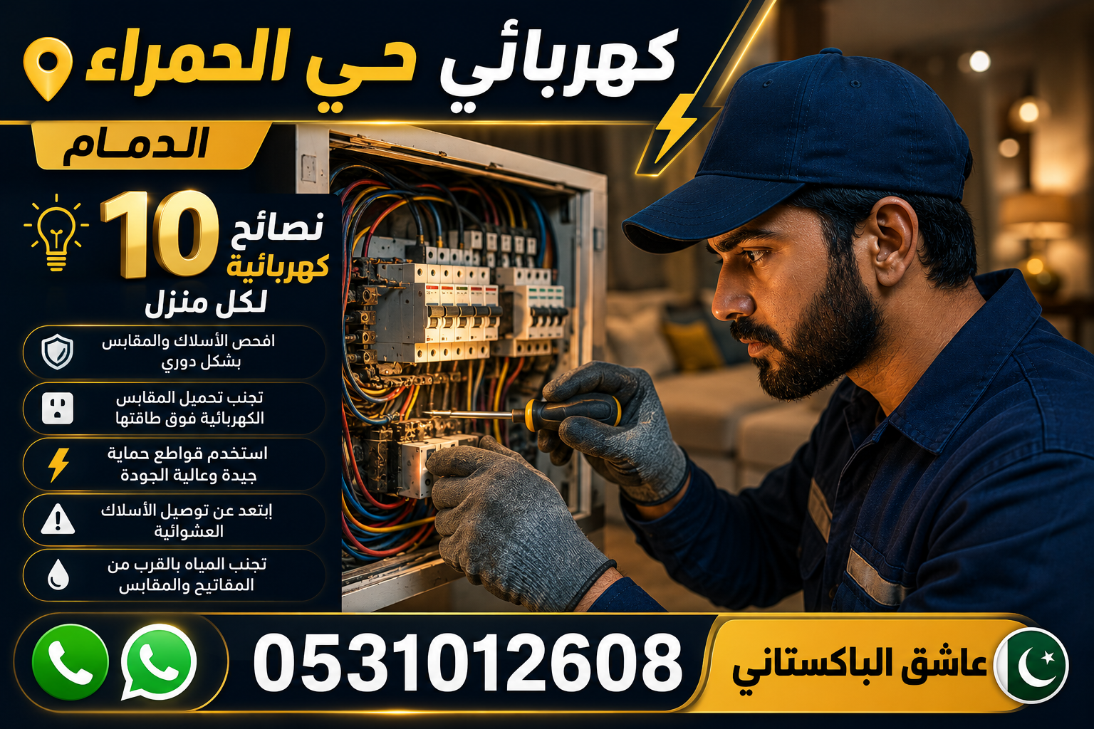 كهربائي حي الحمراء الدمام — 10 نصائح كهربائية لكل منزل | عاشق الباكستاني 0531012608